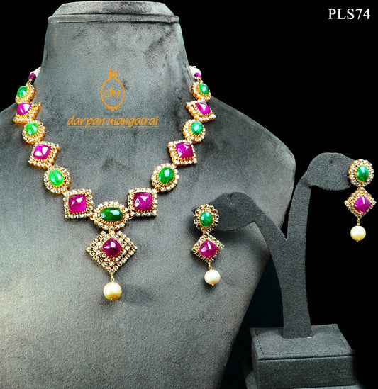 High Fashion Polki, Ruby and Emerald and Pearl Gol