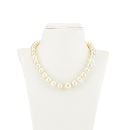 9.0-18.0mm Cream Near Round South Sea Pearls Necklace Set- A Quality
