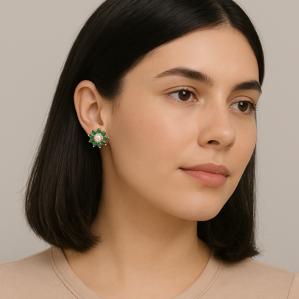 Luminescent Green Stone Pearl Tops