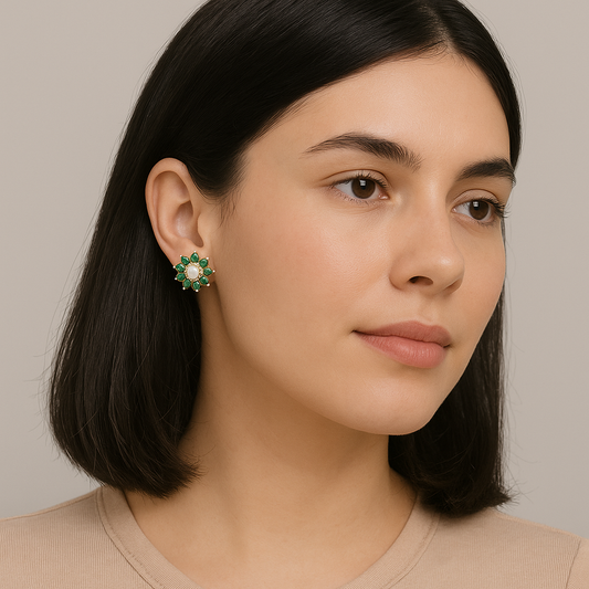 Luminescent Green Stone Pearl Tops
