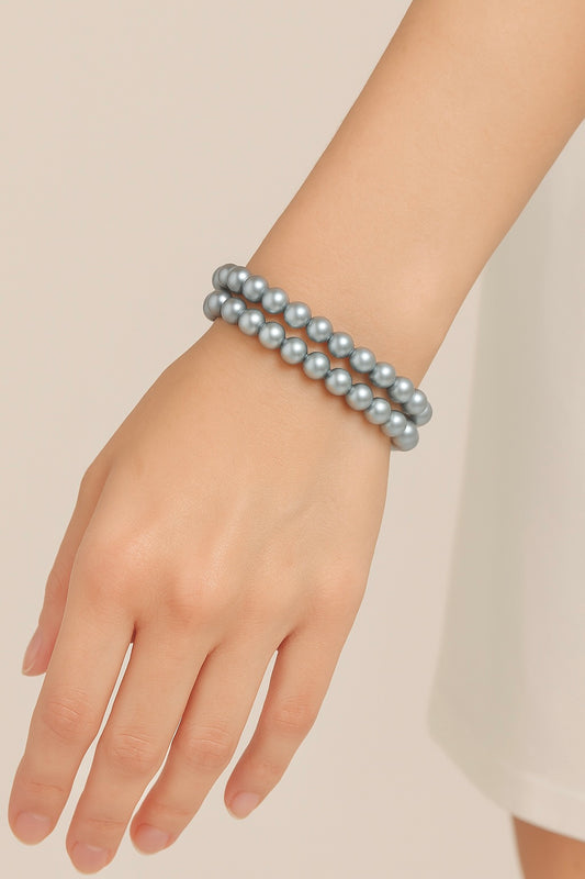Adorable Round Grey  Pearl Bracelets