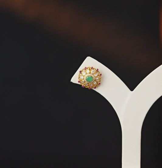 Vibrant Emerald Stone Earrings