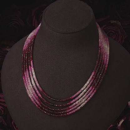 Natural Ruby Shaded Mala