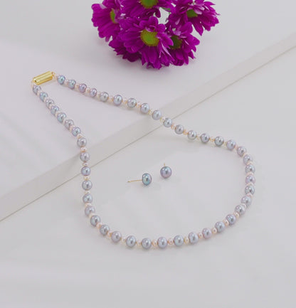 6.0-7.0mm Multicolor Fancy Freshwater Pearl Necklace Set - AA Quality