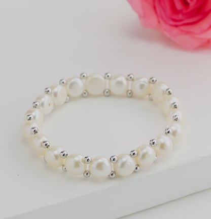 Fixable Fancy Button Freshwater Pearl Bracelet