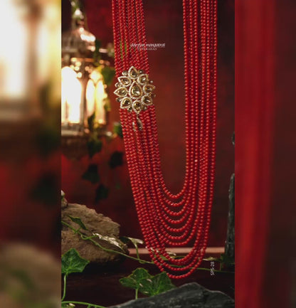 Unique Gold Coral Side Pieces Necklace