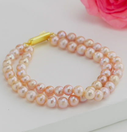 Pink Near Round Freshwater Pearl Bracelet