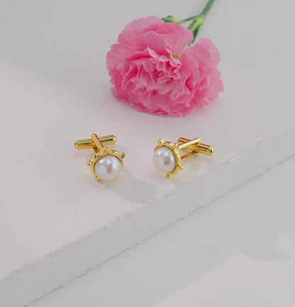 Prestigious White Freshwater Pearl Cufflinks