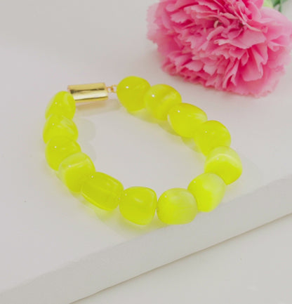 Yellow Semi Precious Beads Bracelet