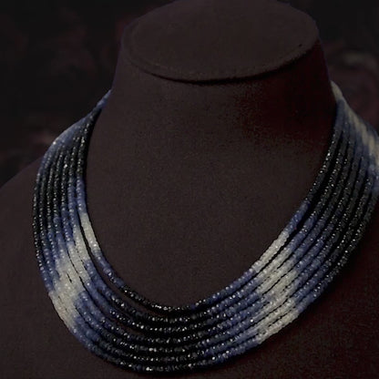 Natural Blue Sapphire Shaded Mala