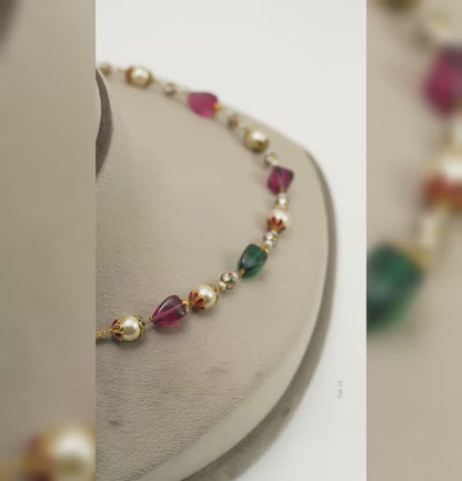 Precious Ruby Emerald Necklace