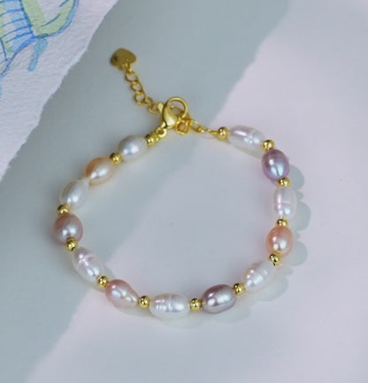 Multicolor Drop Freshwater Pearl Bracelet
