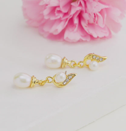 Chunky Drop Pearl Stud Earrings