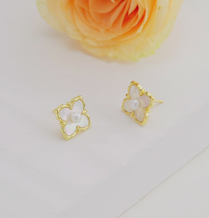 Iconic White Pearl Stud Earrings