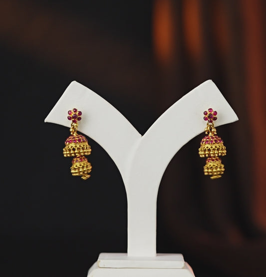 Glowing Natural Ruby Stone Earrings