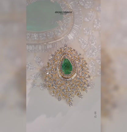 Delicate Emerald Diamond locket