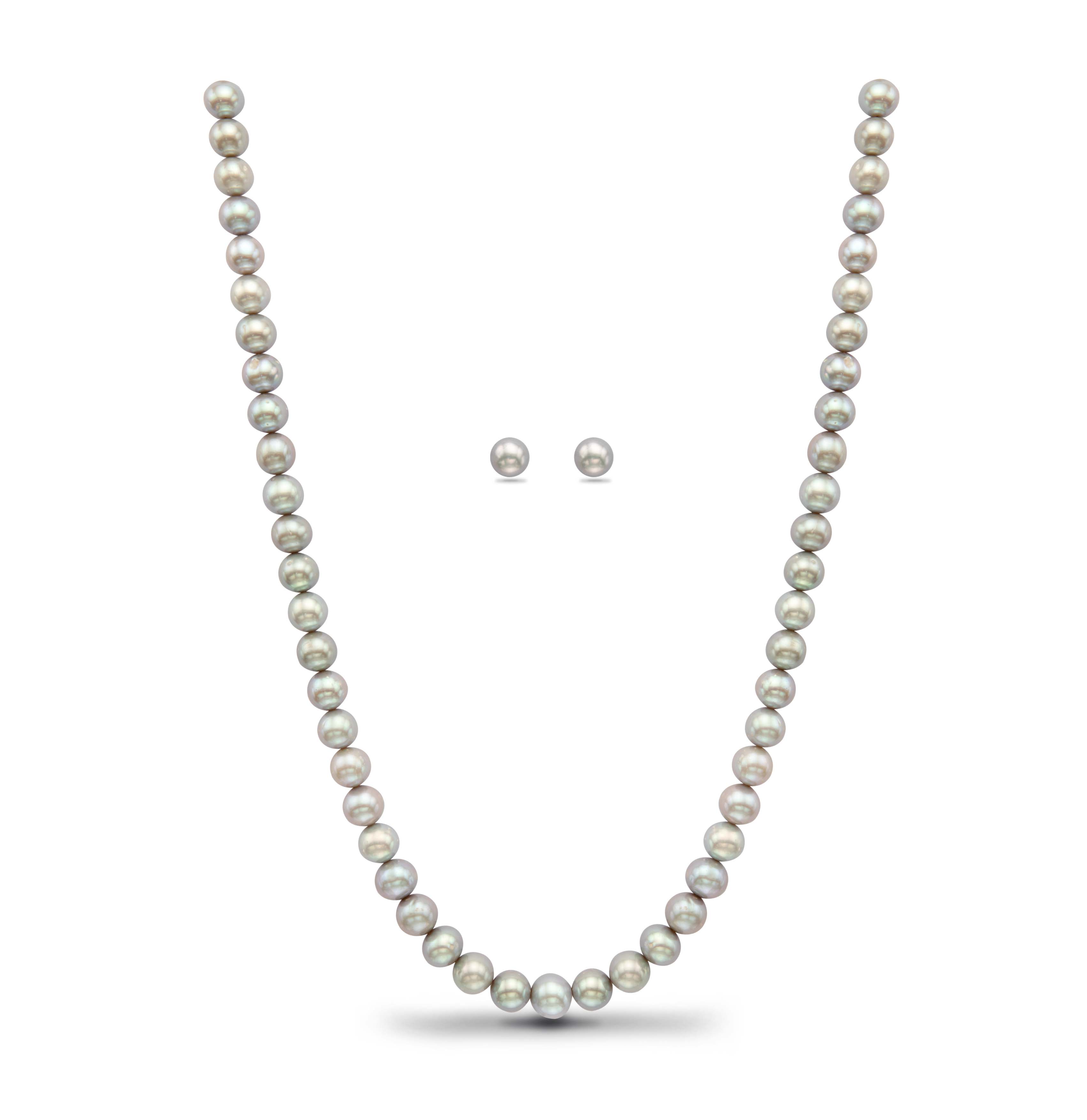 Grey Pearls Necklace Set Mangatrai Pearls And Jewellers
