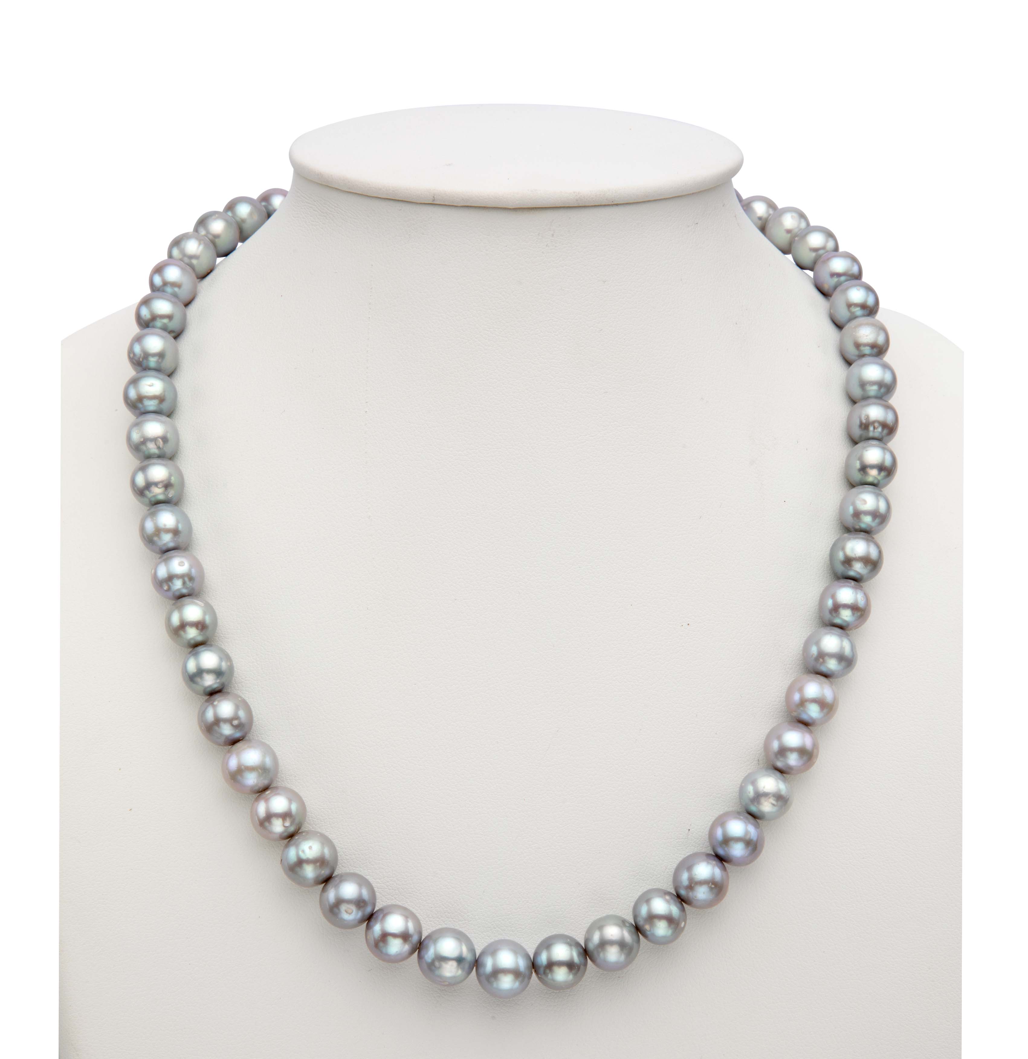 Grey Pearls Necklace Set Mangatrai Pearls And Jewellers