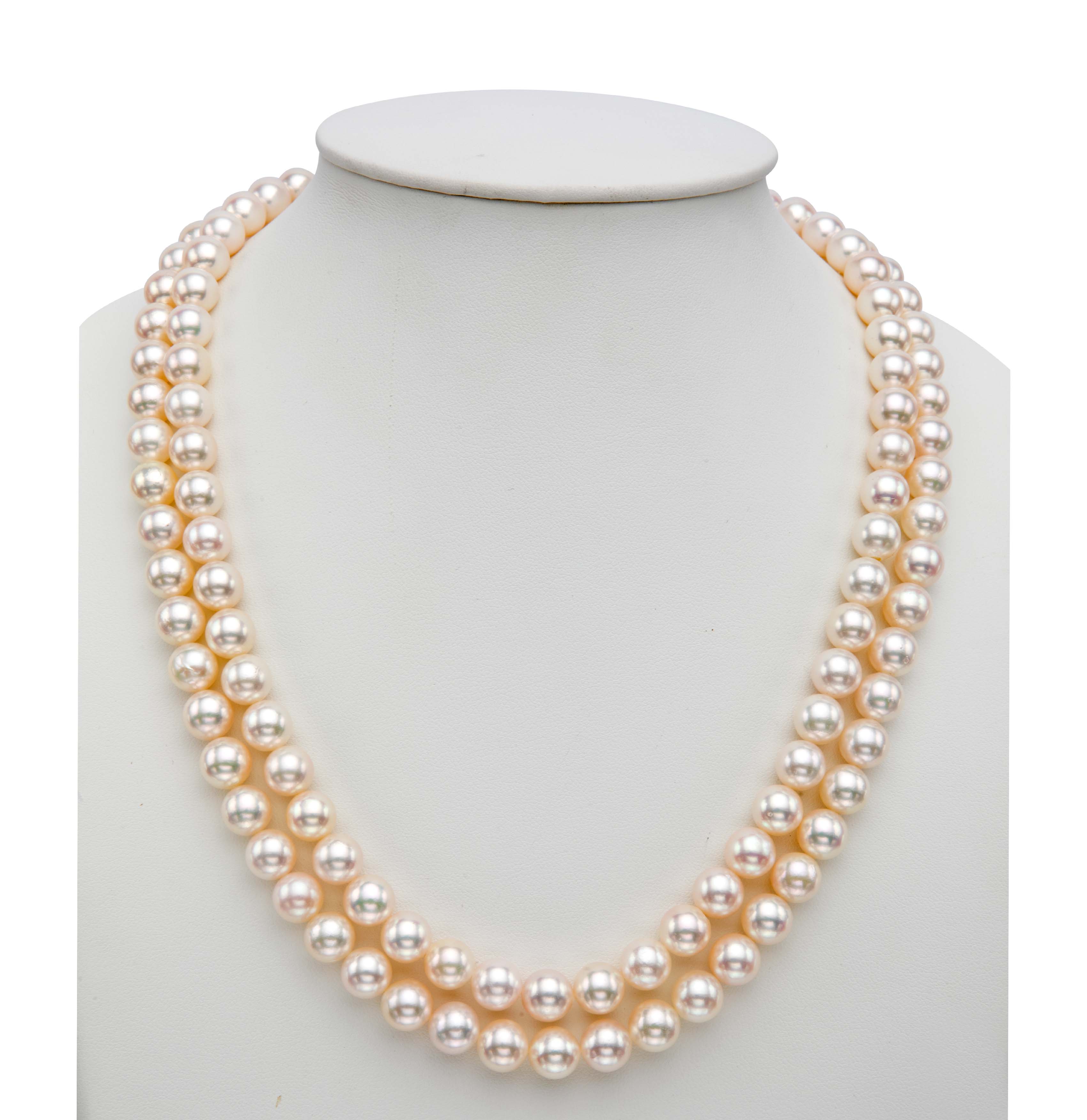 White Saltwater akoya Pearls Necklace Set Mangatrai Pearls & Jewellers