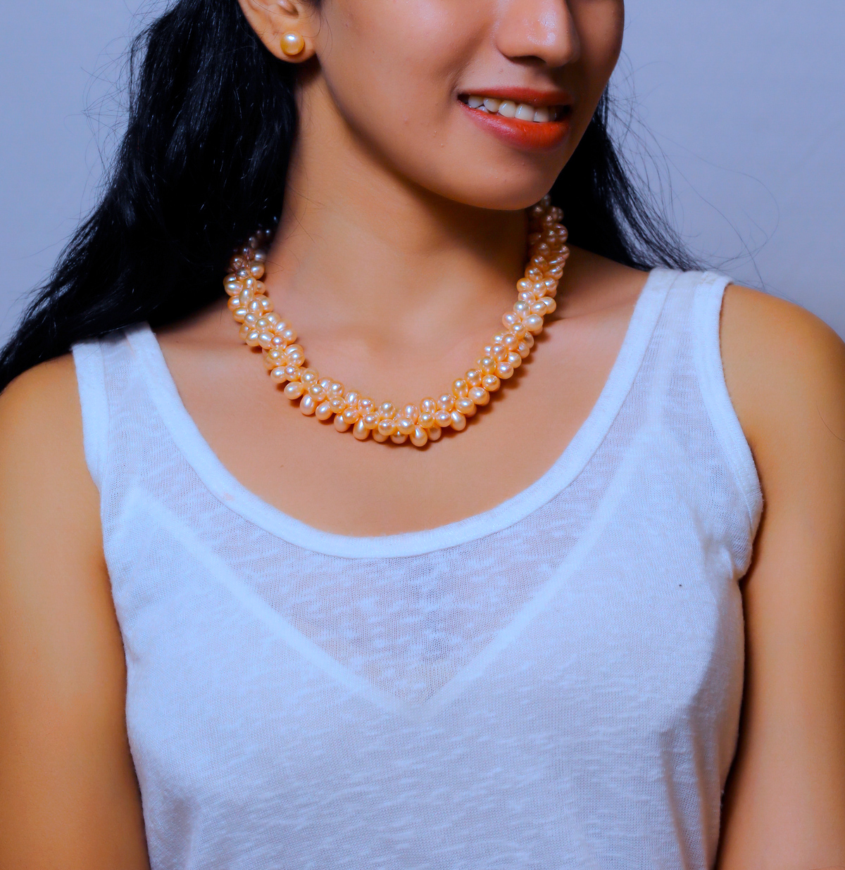 Peach hotsell pearl necklace
