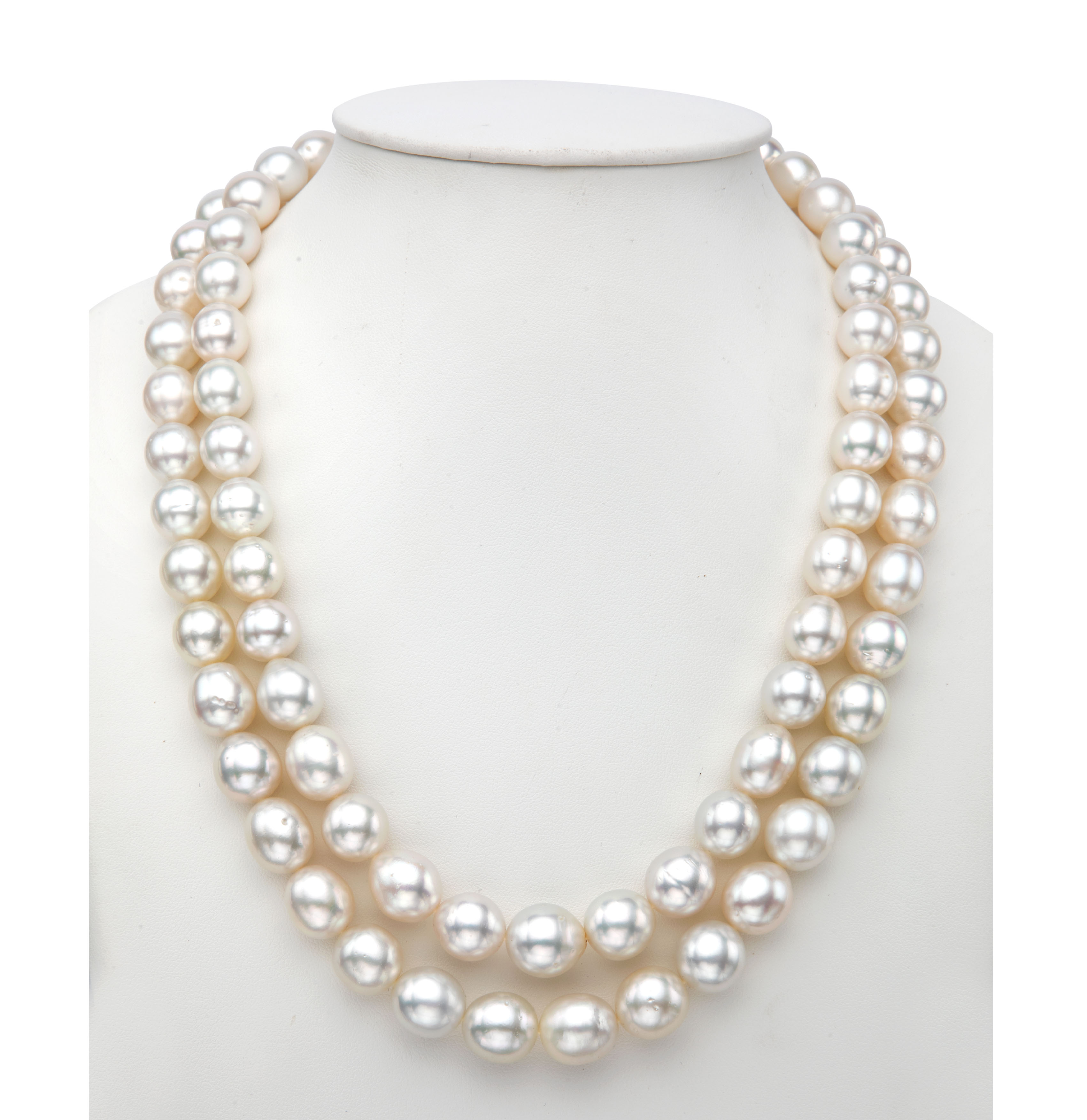 10.0-12.0mmWhite South Sea Pearls Necklace Set-AAA Quality