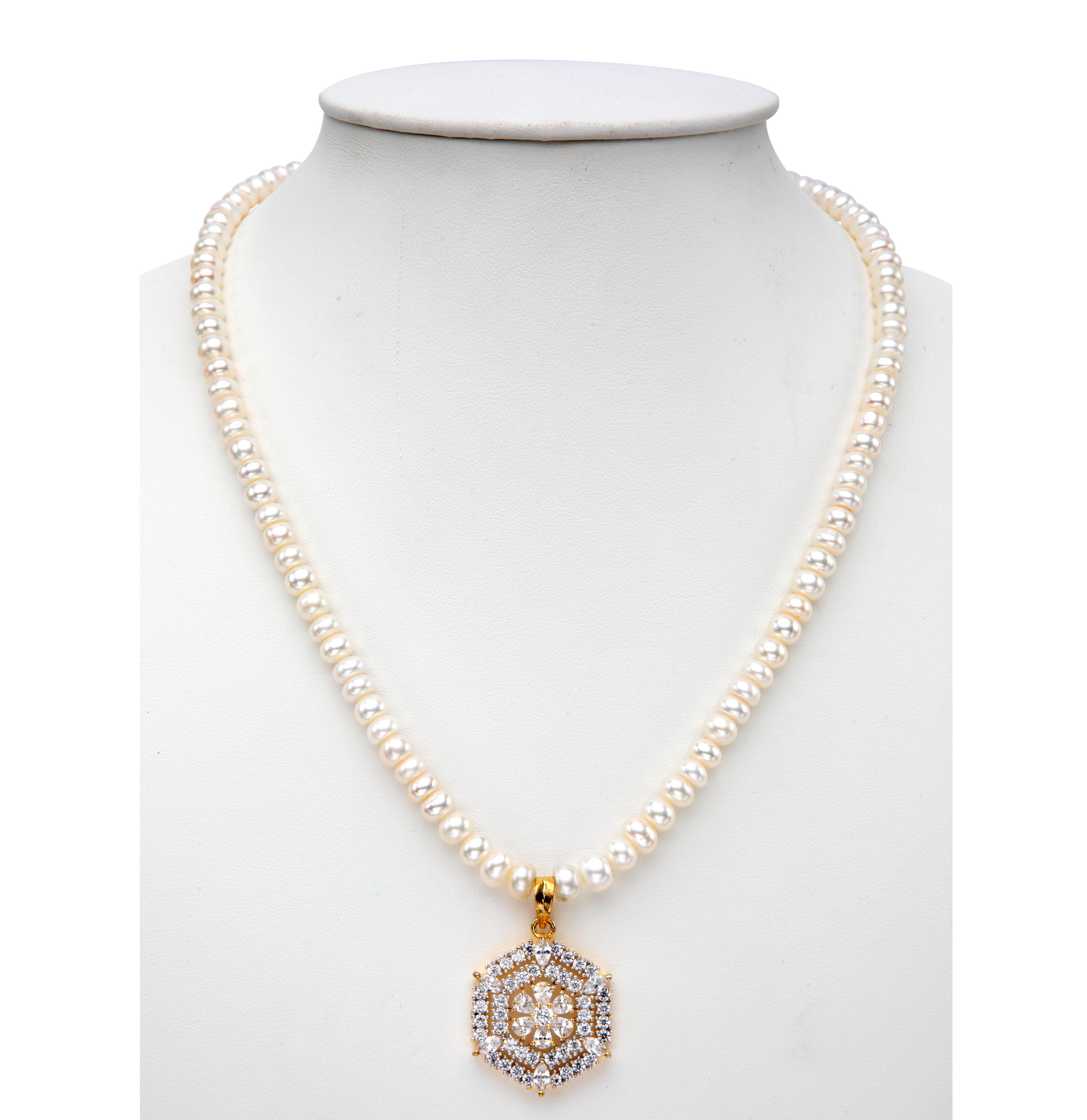 C Z Pearls Necklace Set | Mangatrai Pearls & Jewellers
