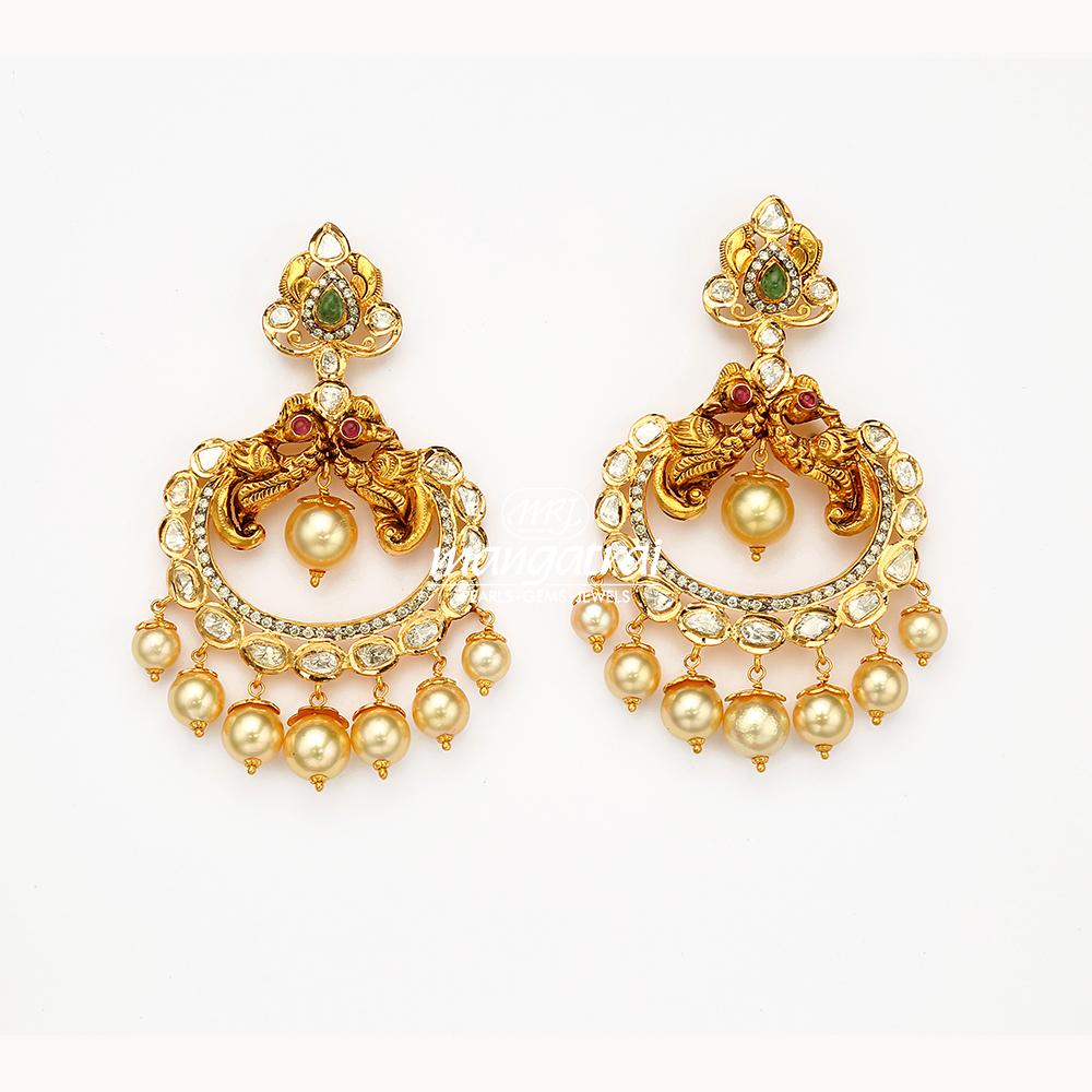 Elegant Gold Earring | Mangatrai Pearls & Jewellers