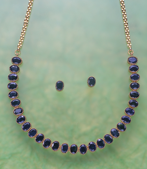 Dainty Trio Blue Sapphire Layering Necklace 14K Gold | LeMel – LeMel