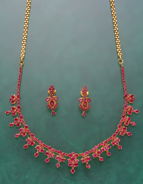 Fancy cheap ruby necklace