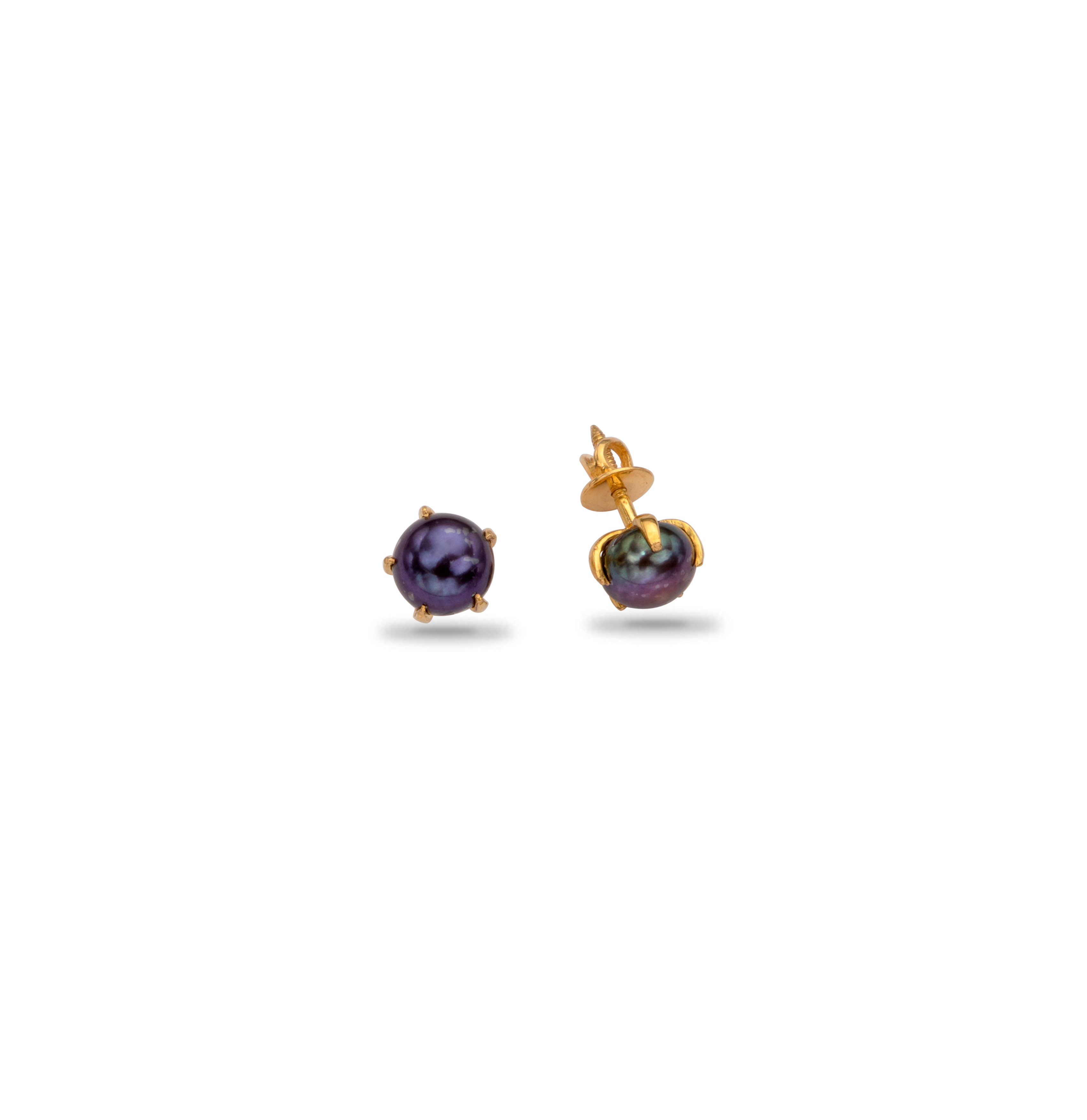 Purple pearl stud shop earrings