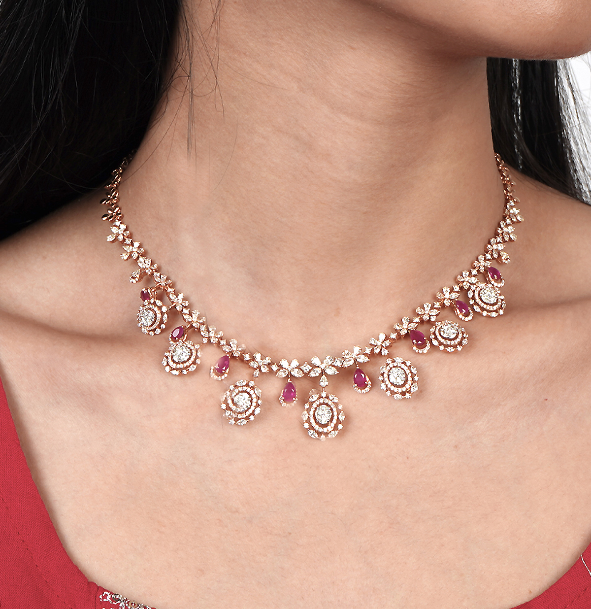 Classic Diamond Necklace Set Mangatrai Pearls Jewellers