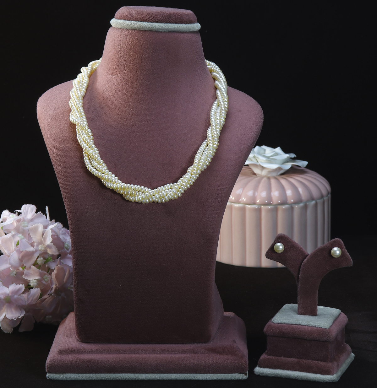 5 Line Twisted Pearl Necklaces SN709