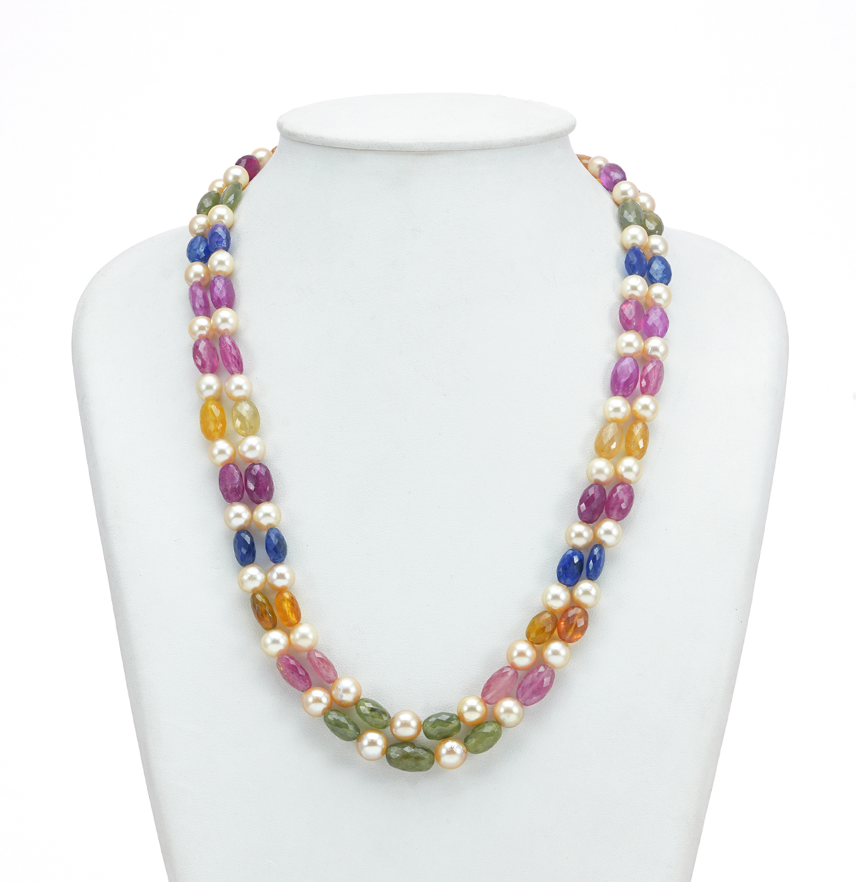 Multi Colour Beads and Pearl Necklace Mangatrai Pearls Jewellers
