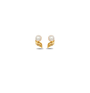 Swan Pearl Stud Earrings