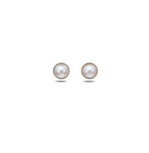 Peach Pearl Stud Earrings
