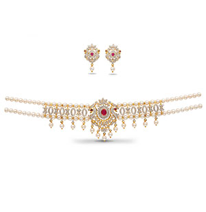 Attractive Pearls Choker Set