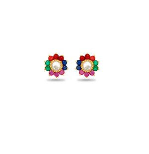 Colourful Pearl Stud Earrings