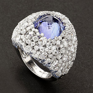 Diamond Ring with Tanzanite Stone