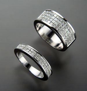 Glamorous  Diamond Couple Rings