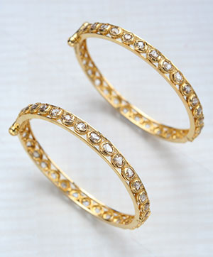 Glittering Uncut diamond Bangles