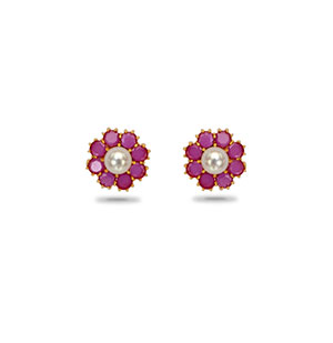 Exquisite Red Stone Pear Stud Earrings
