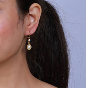 Classic Pearls and Gold Drop Earrings