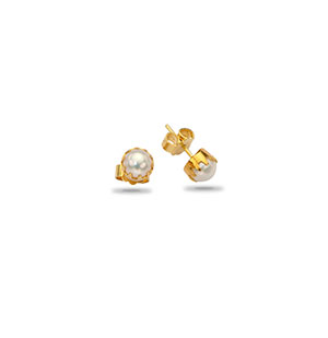 Timeless Gold with Pearl Stud Earrings