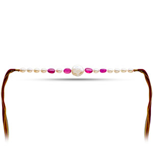 Reflective Ruby with Baroque Pearl Bracelet