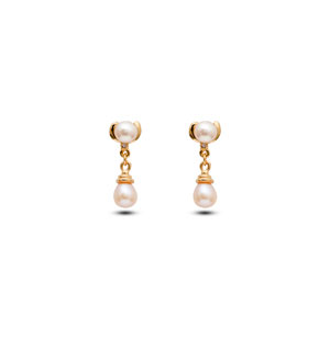 Dual Pearl Drop Earrings