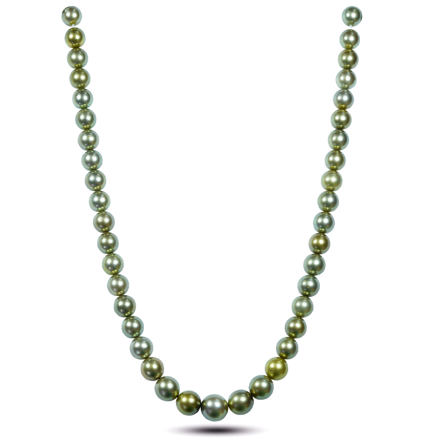11-13.80 MM Green South Sea Pearls Necklace -AA Quality