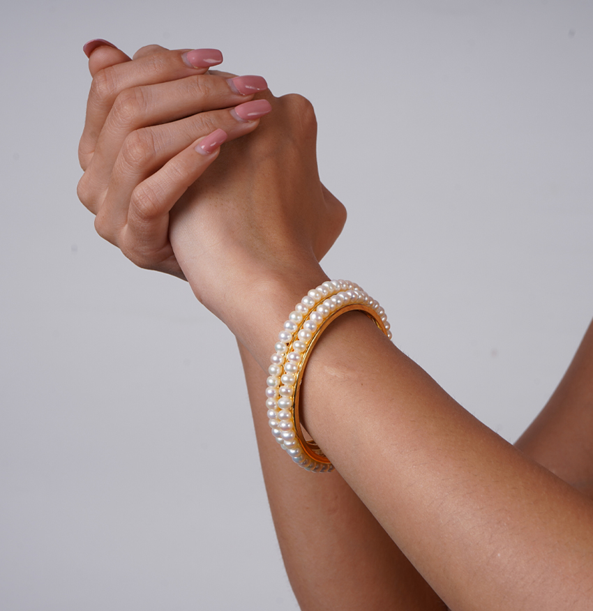 Favourite White Pearl Bangles