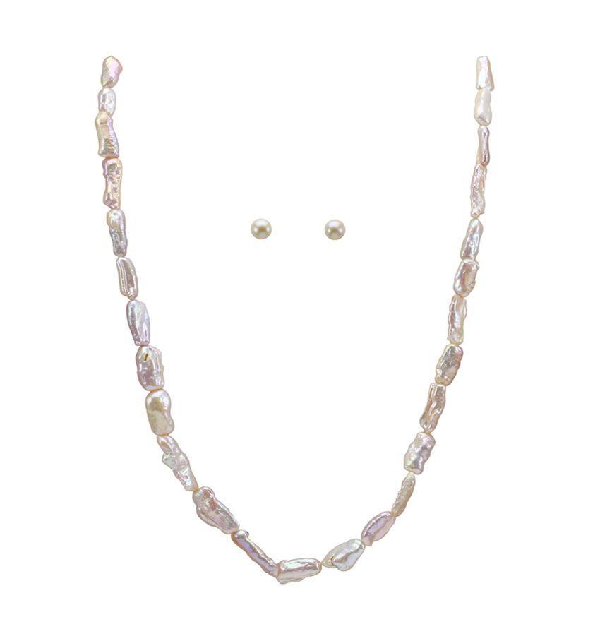 Shaded Baroque Pearl Necklace Set
