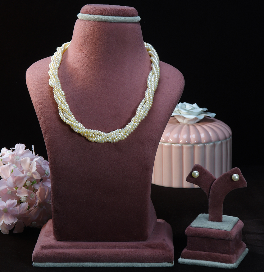 Kundan Polki With Small Pearl Necklace Set – OSR JEWELLERS